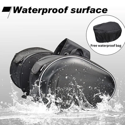 1 Pair Motorcycle Pannier Side Saddle Bags Luggage with Rain Cover Waterproof Storage - VirtualLightMotorcycle Panniers