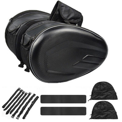 1 Pair Motorcycle Pannier Side Saddle Bags Luggage with Rain Cover Waterproof Storage - VirtualLightMotorcycle Panniers