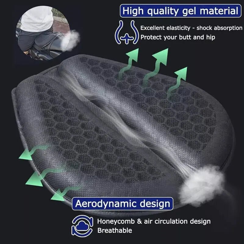 3D Motorbike Gel Pad Motorcycle Seat Cushion Seat Protection Pad For Long Rides - VirtualLightMotorcycle Seat Pad