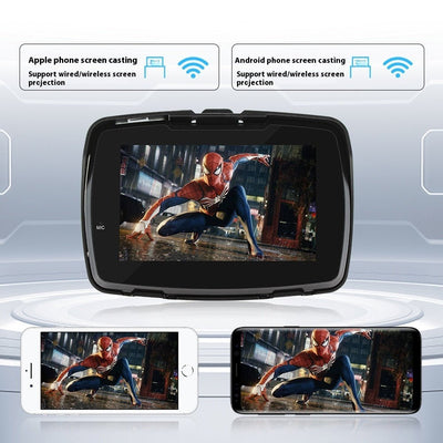 5 - inch Motorcycle Portable Vehicle - mounted MP5 Player Wireless Carplay HD Waterproof - VirtualLightBike Waterproof Phone Holder