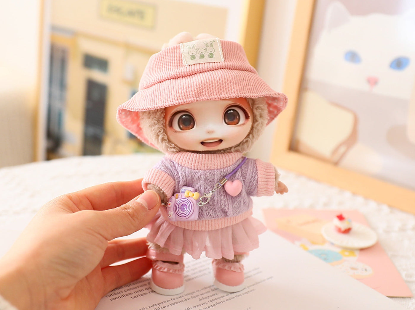 5PCS - Set Cute Hat Shoes Doll Clothes Outfit Set For LABUBU 15CM - 17CM Doll, Adorable Dress Up Accessories For Doll - Dolls Not Included - VirtualLight0