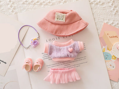 5PCS - Set Cute Hat Shoes Doll Clothes Outfit Set For LABUBU 15CM - 17CM Doll, Adorable Dress Up Accessories For Doll - Dolls Not Included - VirtualLight0