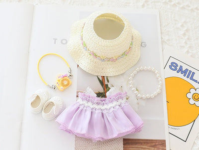5PCS-Set Cute Hat Shoes Doll Clothes Outfit Set For LABUBU 15CM-17CM Doll, Adorable Dress Up Accessories For Doll - Dolls Not Included - VirtualLight0