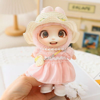 5PCS-Set Cute Hat Shoes Doll Clothes Outfit Set For LABUBU 15CM-17CM Doll, Adorable Dress Up Accessories For Doll - Dolls Not Included - VirtualLight0