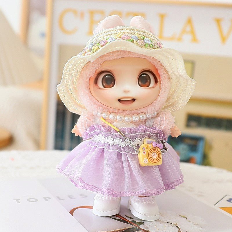 5PCS-Set Cute Hat Shoes Doll Clothes Outfit Set For LABUBU 15CM-17CM Doll, Adorable Dress Up Accessories For Doll - Dolls Not Included - VirtualLight0
