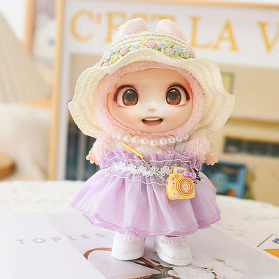 5PCS-Set Cute Hat Shoes Doll Clothes Outfit Set For LABUBU 15CM-17CM Doll, Adorable Dress Up Accessories For Doll - Dolls Not Included - VirtualLight0