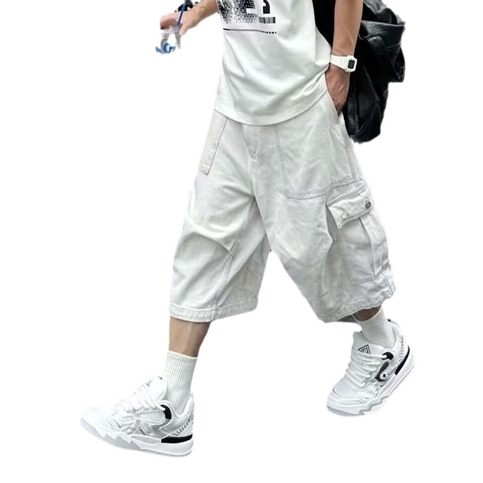 All - matching Loose Straight Cargo Cropped Pants Casual Pants Trendy - VirtualLight0