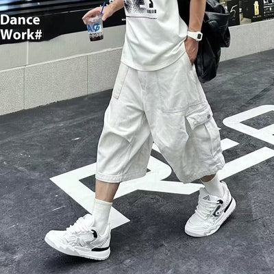 All - matching Loose Straight Cargo Cropped Pants Casual Pants Trendy - VirtualLight0