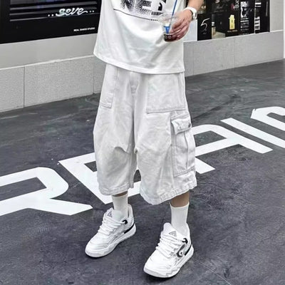 All - matching Loose Straight Cargo Cropped Pants Casual Pants Trendy - VirtualLight0