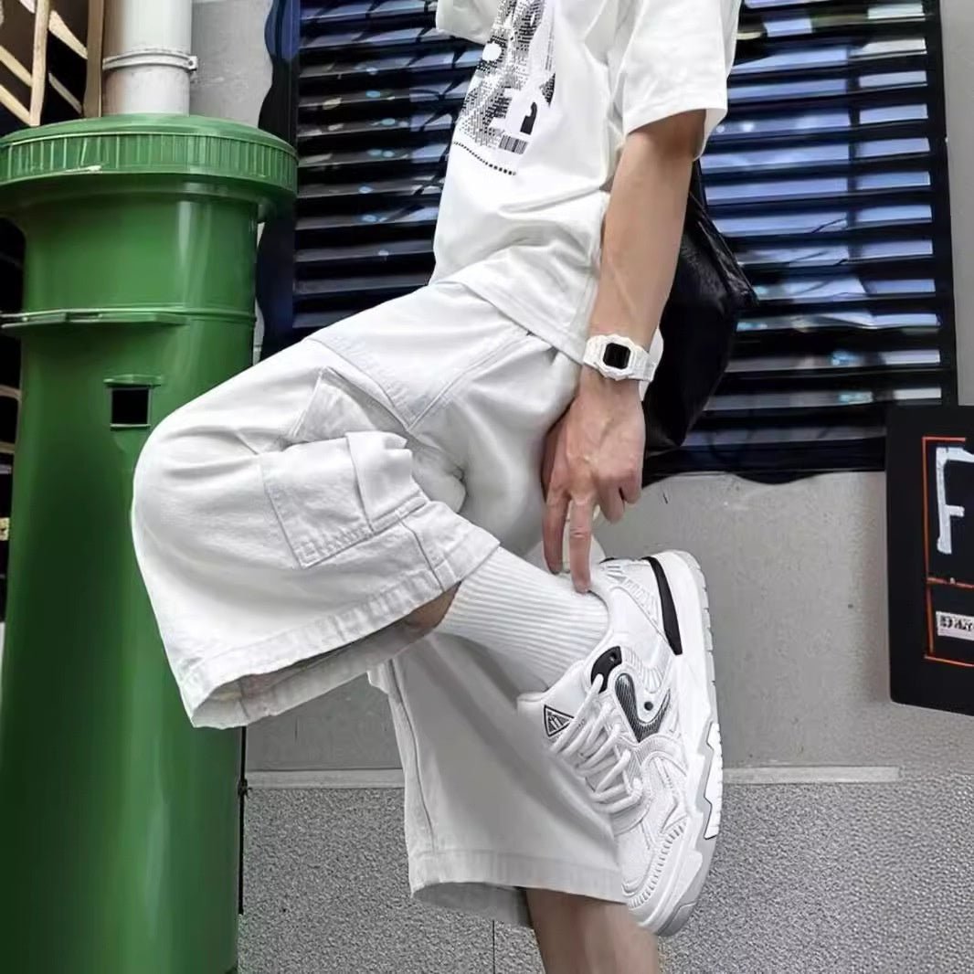 All - matching Loose Straight Cargo Cropped Pants Casual Pants Trendy - VirtualLight0