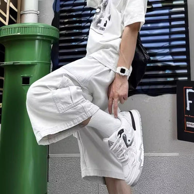 All - matching Loose Straight Cargo Cropped Pants Casual Pants Trendy - VirtualLight0