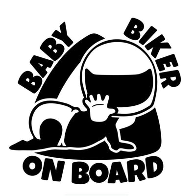 BABY ON BOARD Personality Warning Car Stickers - VirtualLightMotorbike - Baby Biker Sticker
