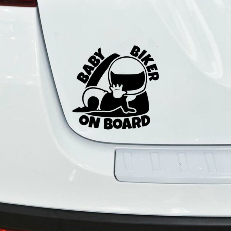 BABY ON BOARD Personality Warning Car Stickers - VirtualLightMotorbike - Baby Biker Sticker