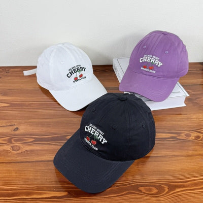 Cute Cartoon Embroidery Cherry Baseball Cap For Women - VirtualLightBaseball Cap