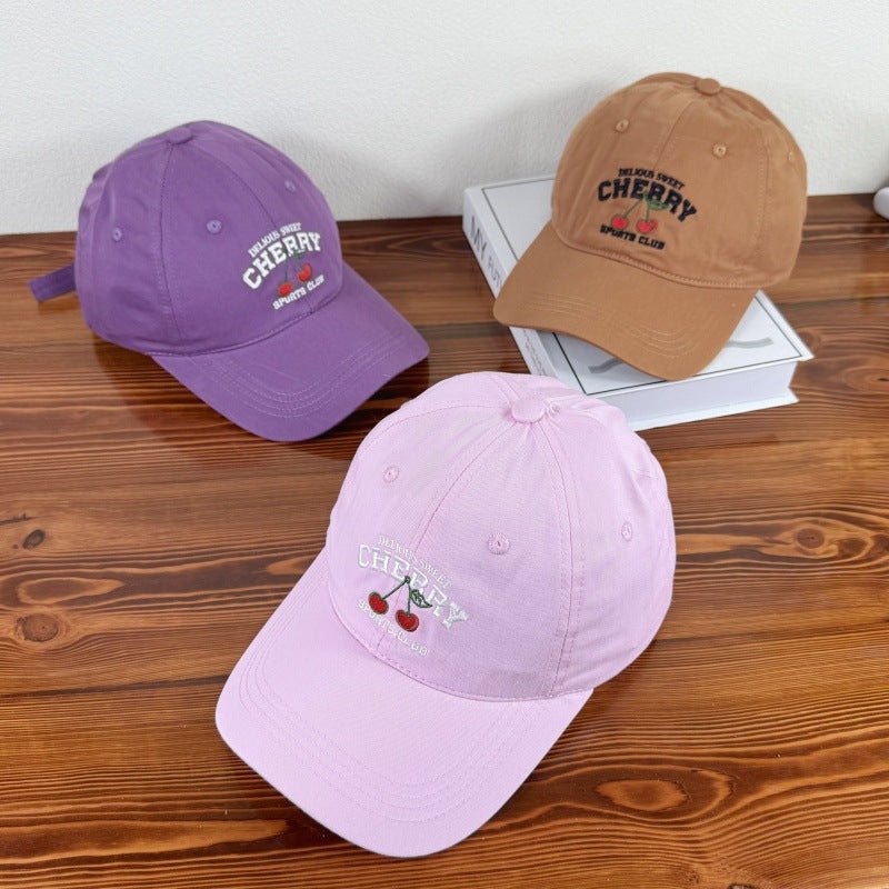 Cute Cartoon Embroidery Cherry Baseball Cap For Women - VirtualLightBaseball Cap