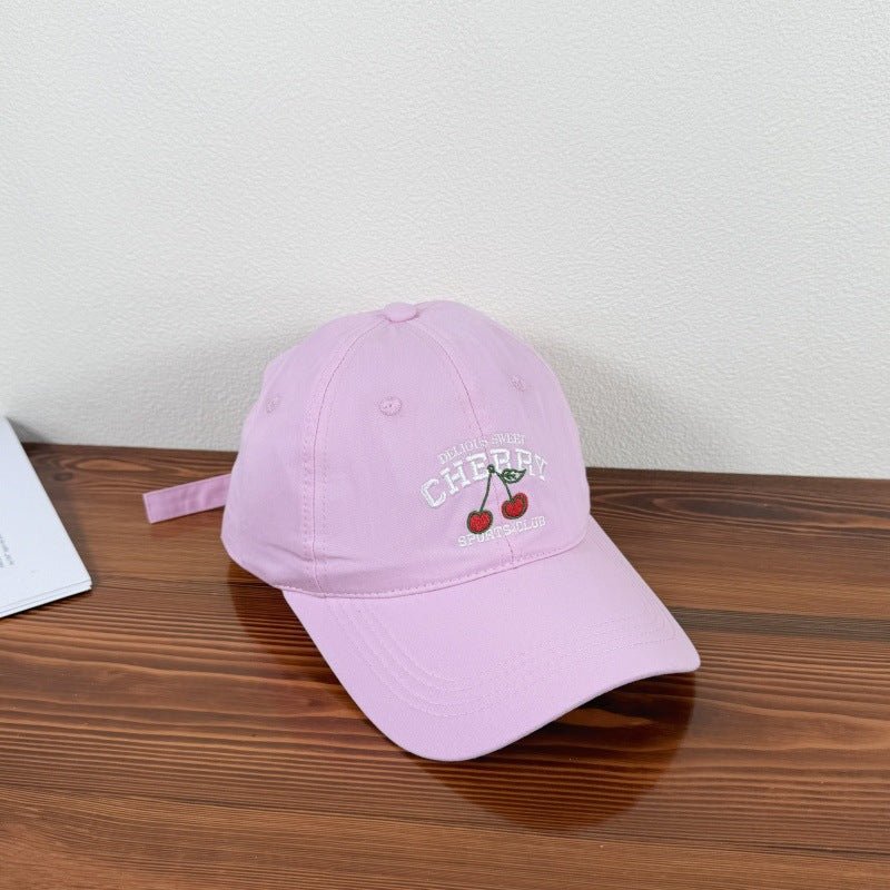 Cute Cartoon Embroidery Cherry Baseball Cap For Women - VirtualLightBaseball Cap