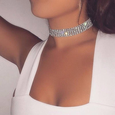Fashion Women Full Crystal Rhinestone Choker Necklace Wedding Jewelry Chokers Necklaces For Women - VirtualLight0