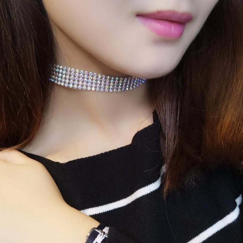 Fashion Women Full Crystal Rhinestone Choker Necklace Wedding Jewelry Chokers Necklaces For Women - VirtualLight0