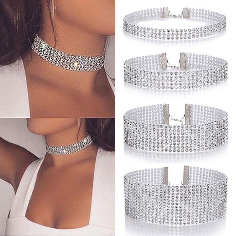 Fashion Women Full Crystal Rhinestone Choker Necklace Wedding Jewelry Chokers Necklaces For Women - VirtualLight0