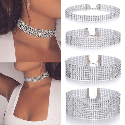 Fashion Women Full Crystal Rhinestone Choker Necklace Wedding Jewelry Chokers Necklaces For Women - VirtualLight0