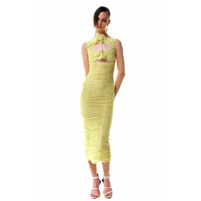 Hollow Sleeveless Dress Midi Dress Flower Decoration - VirtualLight0