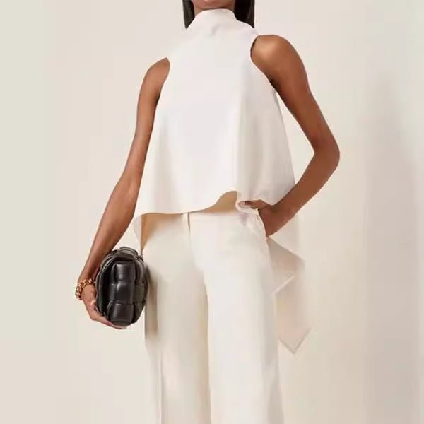 Irregular Hem Sleeveless Top Shirt For Women - VirtualLight0