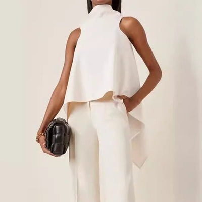 Irregular Hem Sleeveless Top Shirt For Women - VirtualLight0