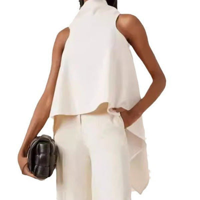 Irregular Hem Sleeveless Top Shirt For Women - VirtualLight0