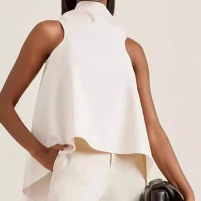 Irregular Hem Sleeveless Top Shirt For Women - VirtualLight0