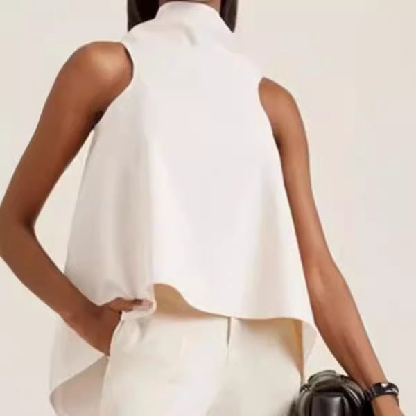Irregular Hem Sleeveless Top Shirt For Women - VirtualLight0