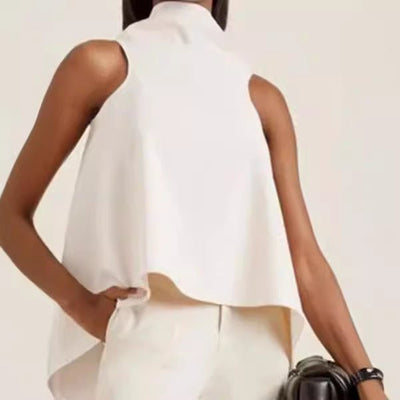 Irregular Hem Sleeveless Top Shirt For Women - VirtualLight0