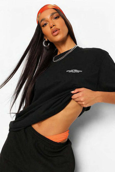 Ladies Oversized Limited Edition Short Sleeves T Shirt Top - VirtualLightLadies Oversized Limited Edition Short S