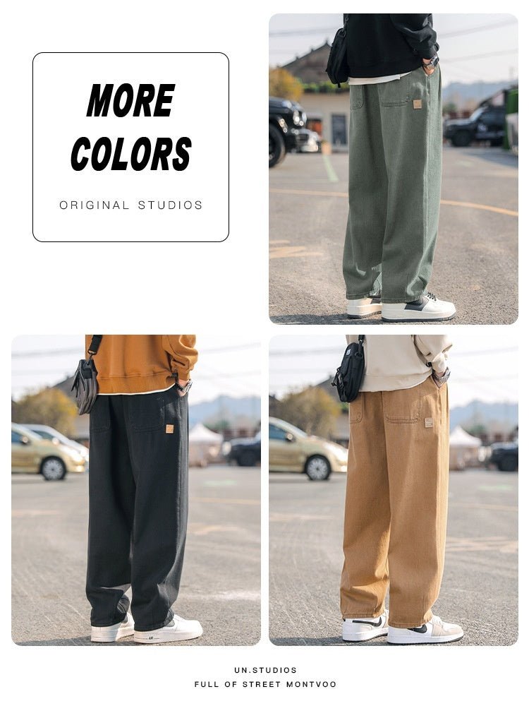 Men's Loose Cargo Pants Straight Casual Trousers - VirtualLight0