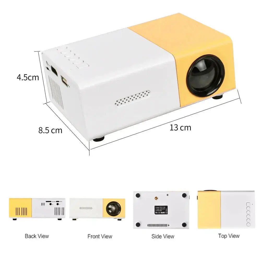 Mini Projector – 1080P Full HD Support, Portable LED Projector, 4K Video Playback, Multiple Connectivity Options - VirtualLight