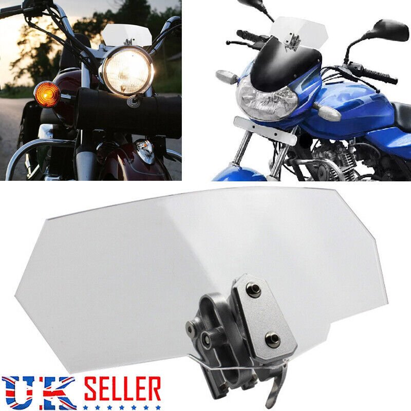 Motorcycle Motorbike Clip On Windshield Wind Screen Deflector Extension Spoiler - VirtualLightMotorcycle Windshield