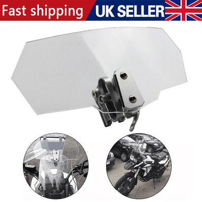Motorcycle Motorbike Clip On Windshield Wind Screen Deflector Extension Spoiler - VirtualLightMotorcycle Windshield