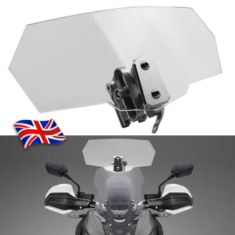 Motorcycle Motorbike Clip On Windshield Wind Screen Deflector Extension Spoiler - VirtualLightMotorcycle Windshield