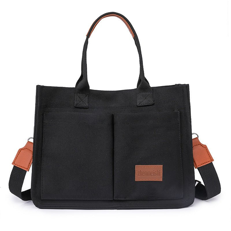 New Canvas Shoulder Bag Women Large Capacity Multi - pocket Handbags Casual Crossbody Shopper Bags For Students - VirtualLight4