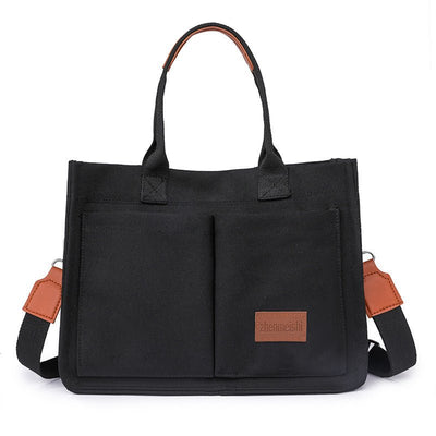 New Canvas Shoulder Bag Women Large Capacity Multi - pocket Handbags Casual Crossbody Shopper Bags For Students - VirtualLight4