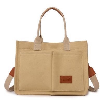 New Canvas Shoulder Bag Women Large Capacity Multi - pocket Handbags Casual Crossbody Shopper Bags For Students - VirtualLight4