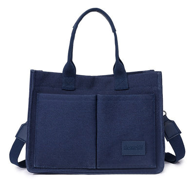 New Canvas Shoulder Bag Women Large Capacity Multi - pocket Handbags Casual Crossbody Shopper Bags For Students - VirtualLight4