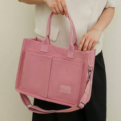 New Canvas Shoulder Bag Women Large Capacity Multi - pocket Handbags Casual Crossbody Shopper Bags For Students - VirtualLight4