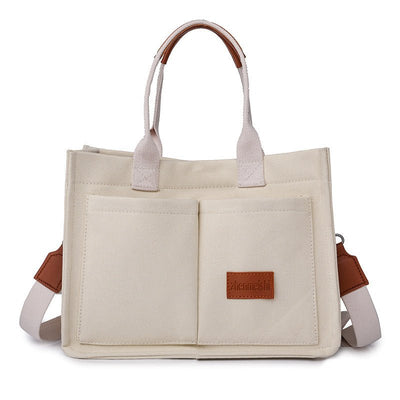 New Canvas Shoulder Bag Women Large Capacity Multi - pocket Handbags Casual Crossbody Shopper Bags For Students - VirtualLight4