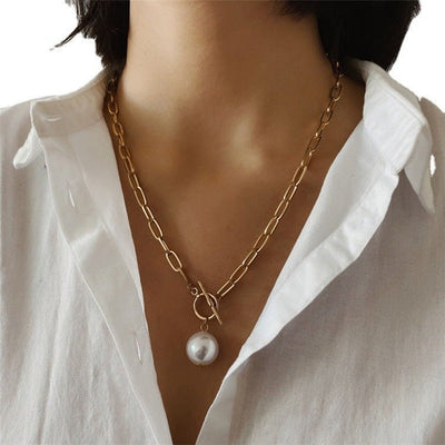Quality Punk Simulated Pearl Pendant Necklaces for Women - VirtualLight0