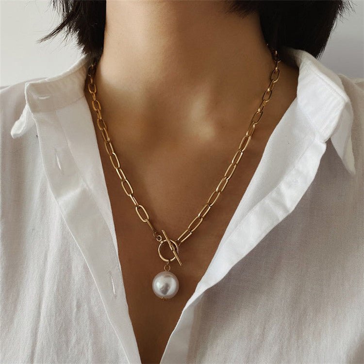 Quality Punk Simulated Pearl Pendant Necklaces for Women - VirtualLight0