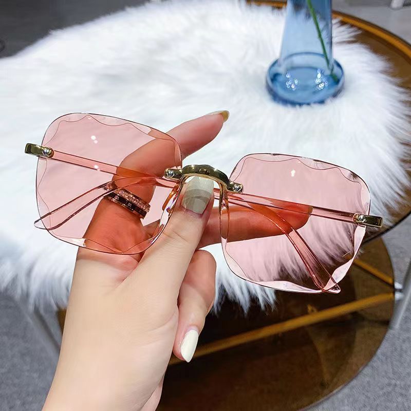 Rimless Square Sunglasses For Women - VirtualLight0