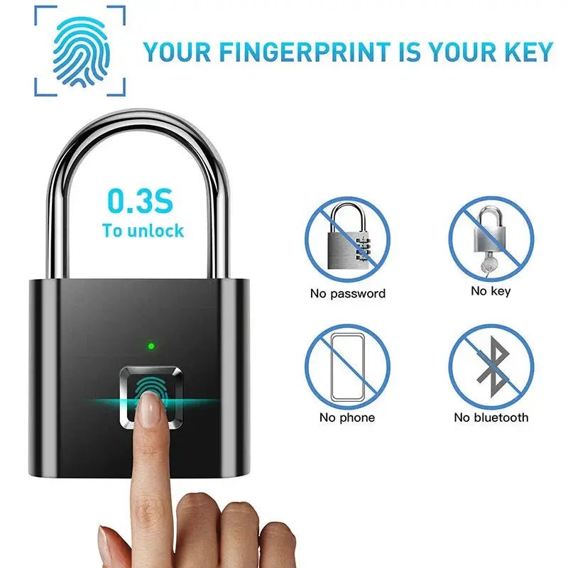Smart Fingerprint Padlock - VirtualLight
