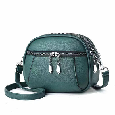 Solid Color Small Round Bag Fashion Multi - pocket Large Capacity Shoulder Crossbody Bags For Women Handbags - VirtualLight4
