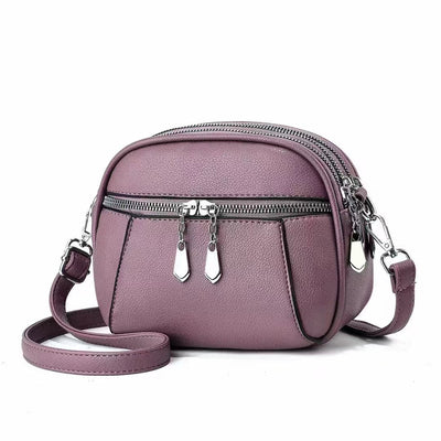 Solid Color Small Round Bag Fashion Multi - pocket Large Capacity Shoulder Crossbody Bags For Women Handbags - VirtualLight4