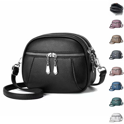 Solid Color Small Round Bag Fashion Multi - pocket Large Capacity Shoulder Crossbody Bags For Women Handbags - VirtualLight4